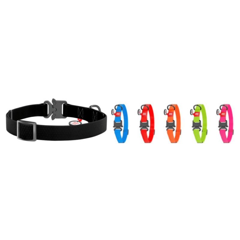 Waudog Waterproof Dog Collar with QR Passport and Metal Astex SMALL Length: 25-35cm / Width: 15mm