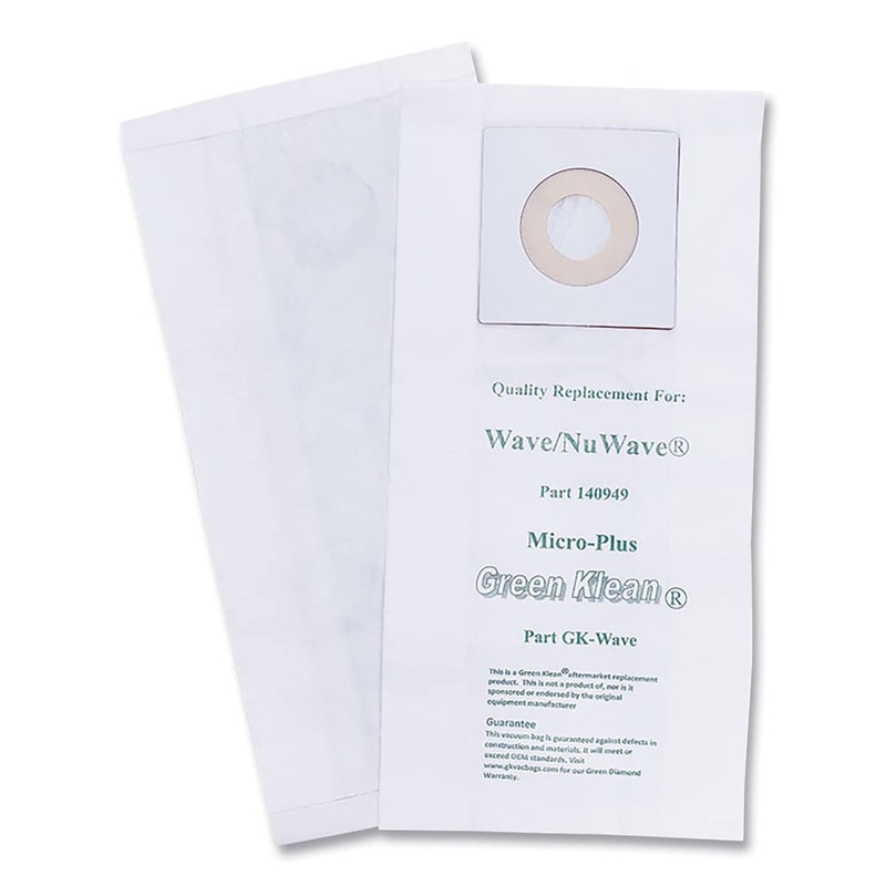 Green Klean Gk-Wave-P Replacement Vac Bags, Windsor Wave 28, Nuwave, Chariot Ivac 34 Vacs