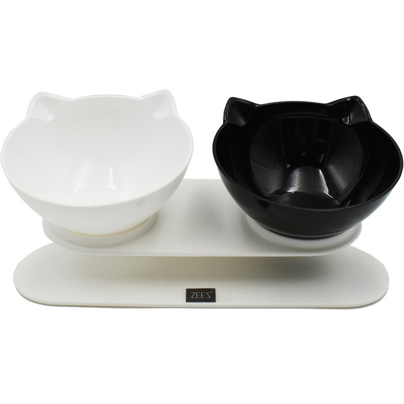 Zeez Double Elevated Cat Bowls 250ml