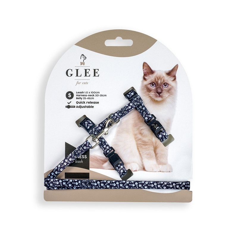 Glee Harness & Leash “Black Fishbone”