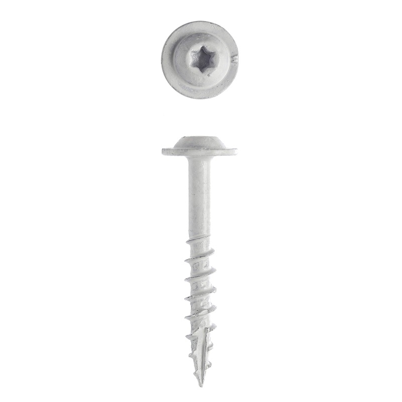 Big Timber GDW7114W #7 x 1-1/4 in. White Garage Door Weather Strip Star Drive Round Washer Head Screw 4000 Pack