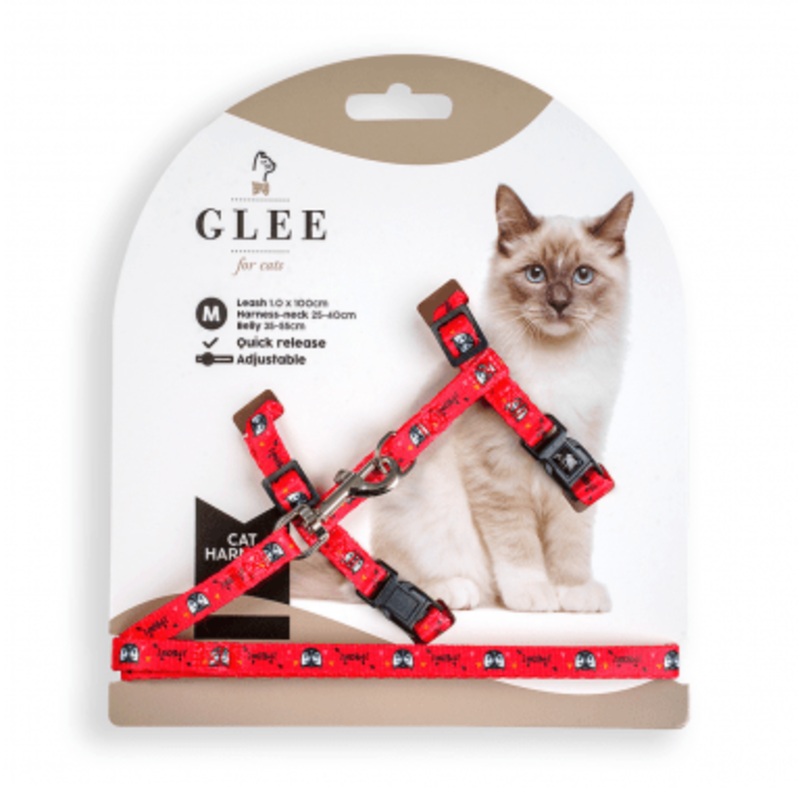 Glee Harness & Leash “Meow” Medium