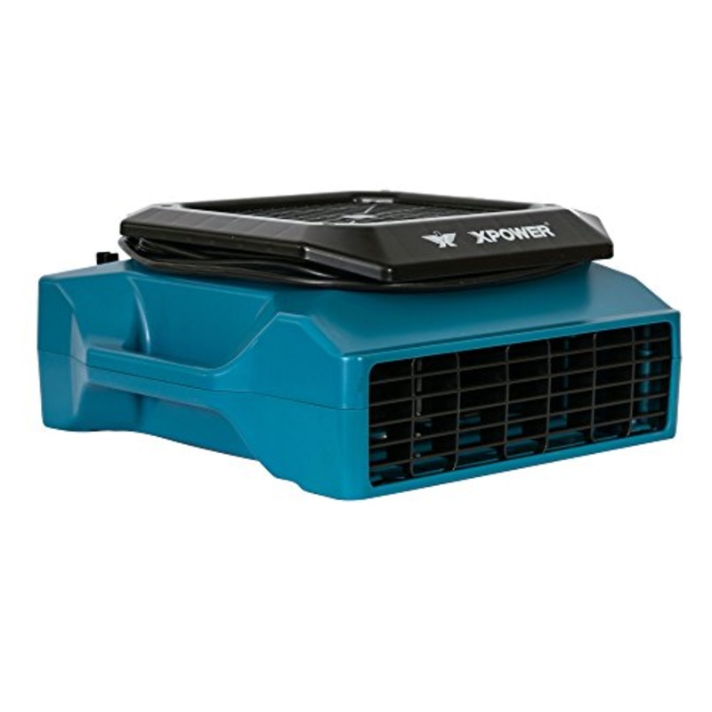 XPOWER XL-760AM 1/3 HP 1150 CFM Sealed Motor Low Profile Fan, Air Mover, Carpet Dryer with Build-in GFCI Power Outlets and Hour Meter