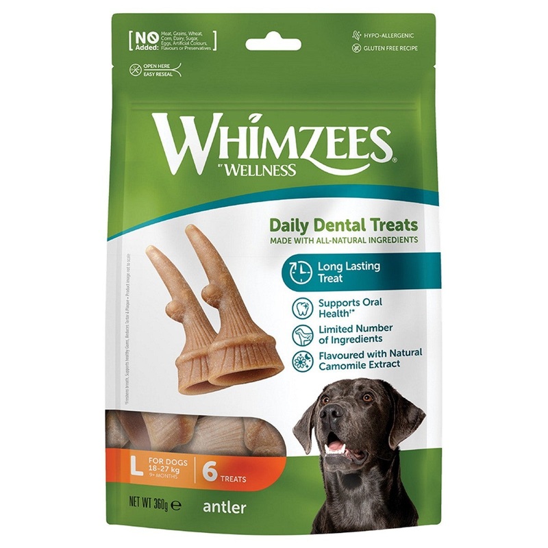 Whimzees Occupy Antler Natural Dental Chews for Dogs Small 24pcs