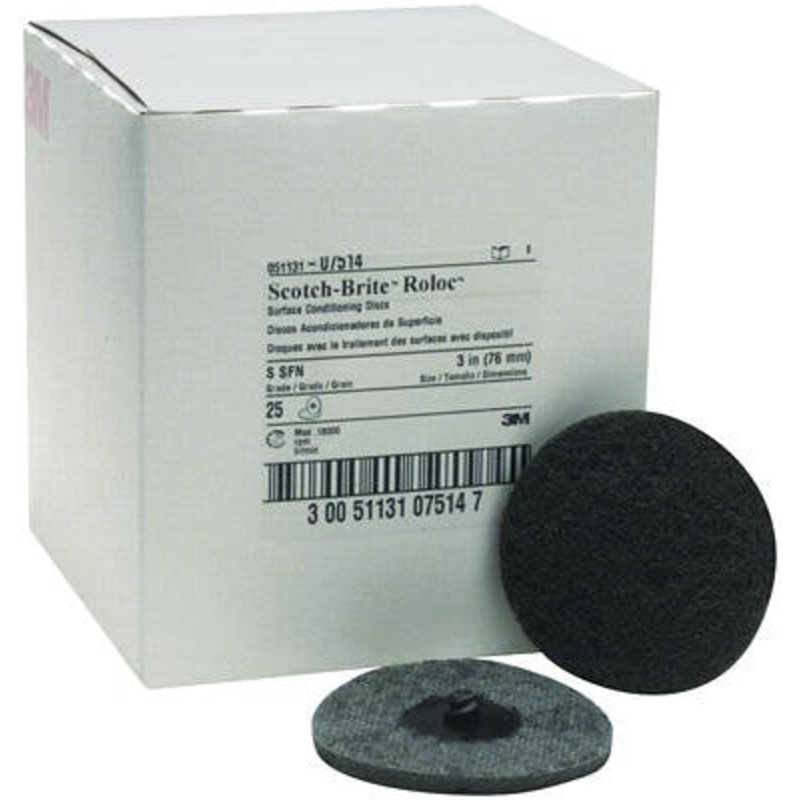 Scotch-Brite Roloc Surface Conditioning Disc TR 07514, 3 in x NH S SFN, 25 per carton