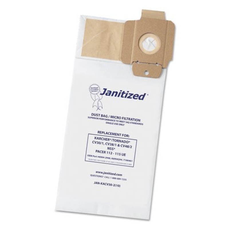 Janitized Jankacv302 Vacuum Filter Bag Designed to Fit Karcher/Tornado Cv30/1 Cv38/1 Cv48/2 100/Cs (Apcjankacv302)