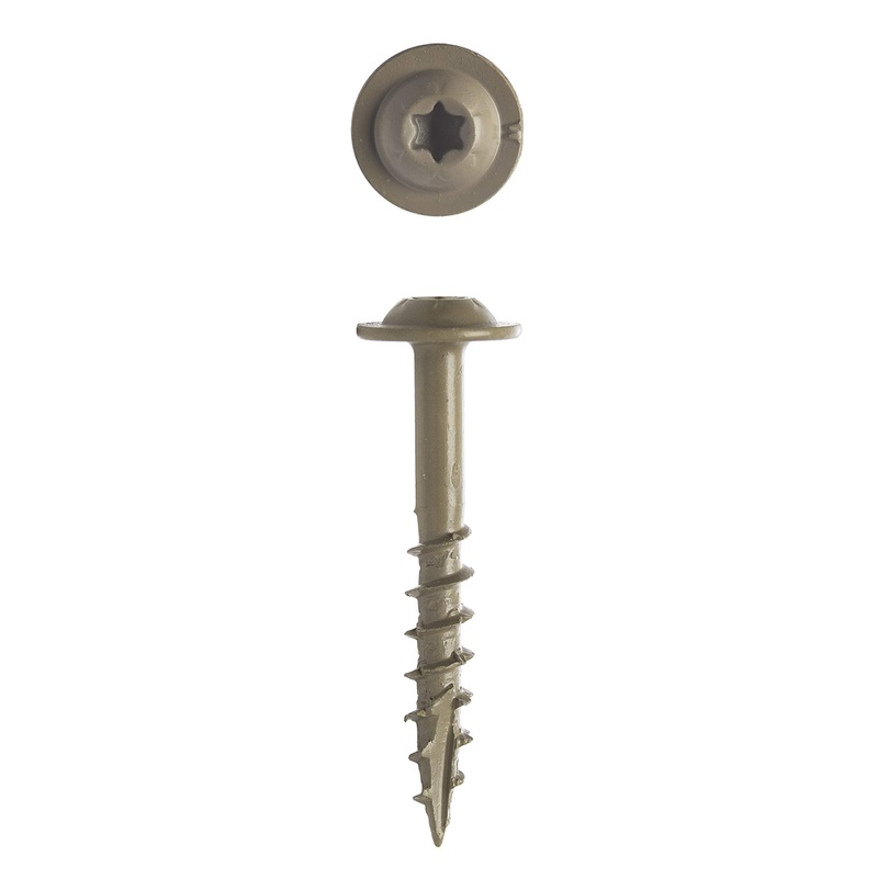 Big Timber GDW7114S #7 x 1-1/4 in. Sandstone Garage Door Weather Strip Star Drive Round Washer Head Screw 4000 Pack