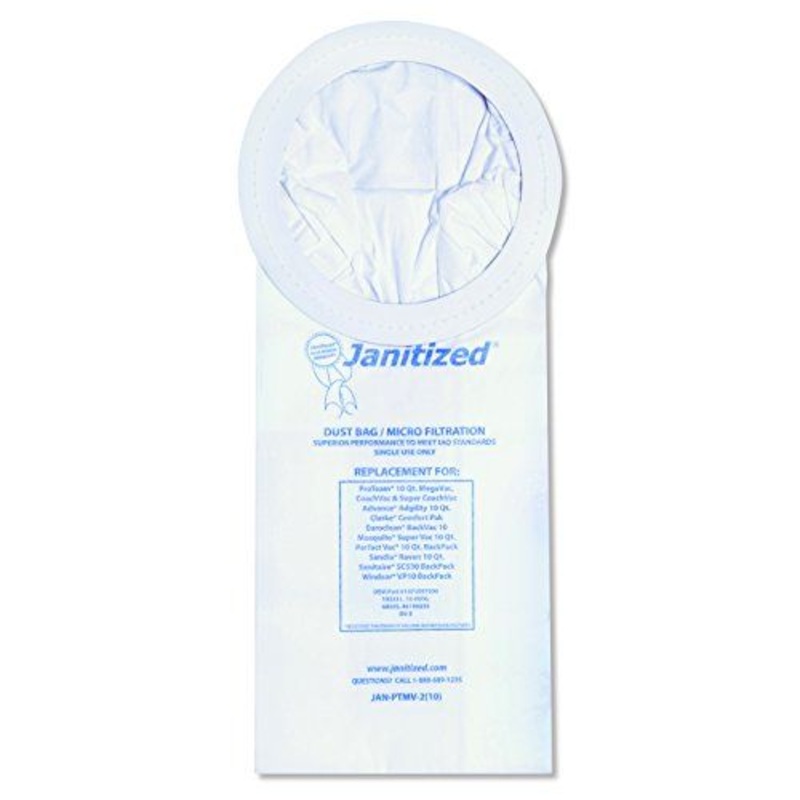 Janitized JAN-PTMV-2(10) Premium Replacement Vacuum Bag ( Pack of 100 )