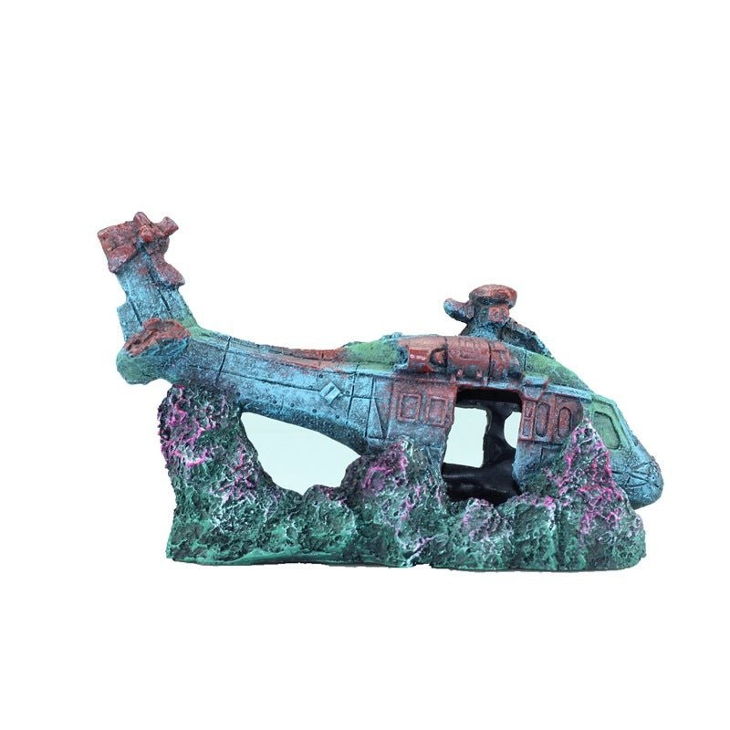WR19012S Helicopter Aquarium Decoration 19x8x11.5cm
