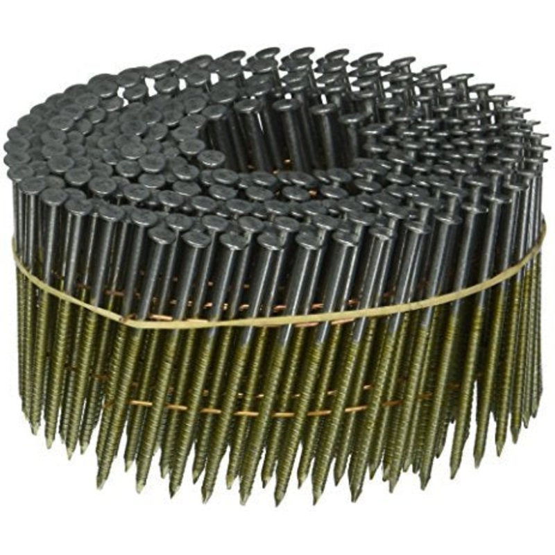 Coil Nails 2 in. x 0.099 in. Full Round-Head Screw Shank Brite Basic Wire Coil Framing Nails (9,000-Pack)