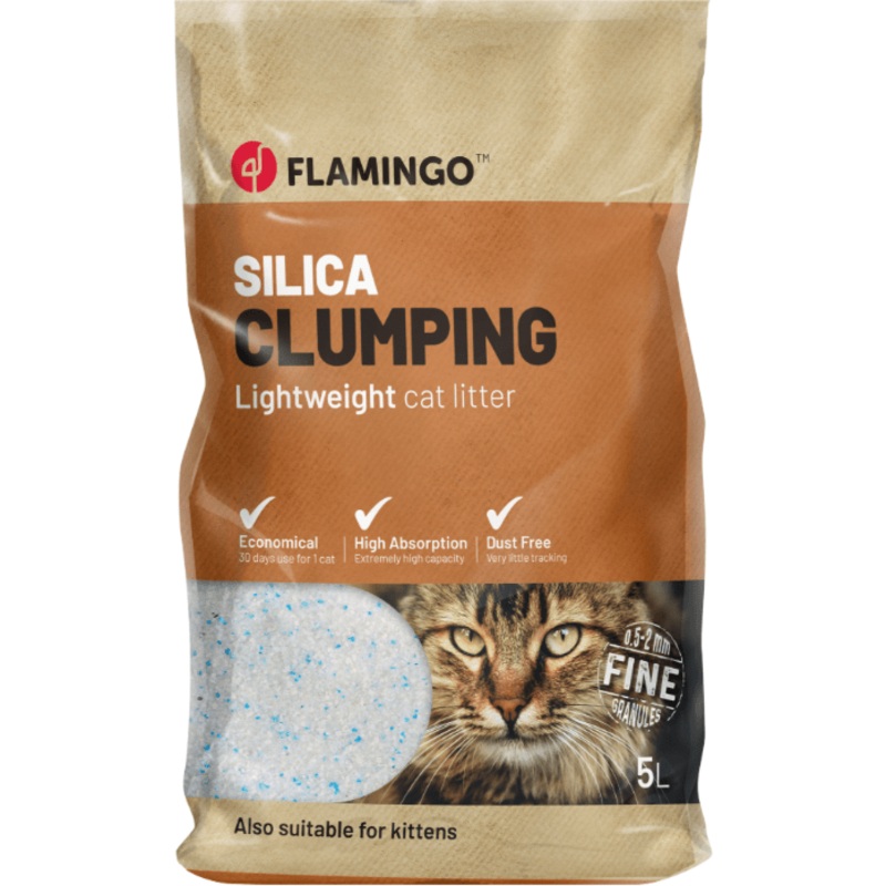 Flamingo Cat Litter Silica Fine Clumping 5L