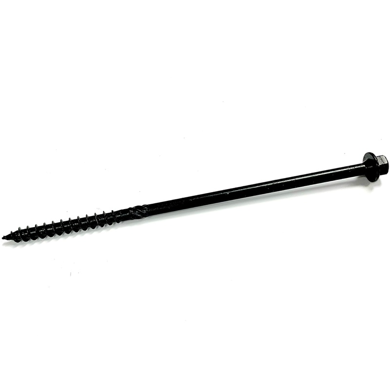 Big Timber BL12 Hex Washer head 5/16″ #14 x 12″ Black Log Screw, (250per Pack)