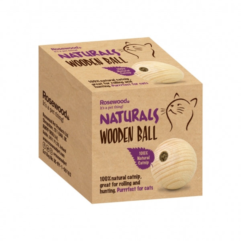 Cat Naturals CatNip Wooden Ball –  RoseWood